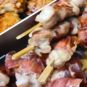 Kipspiesje "pulled Pork"